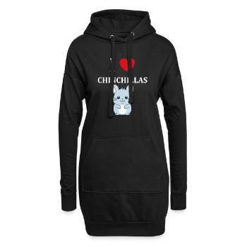 Petit chinchilla mignon - Sweat-shirt à capuche long Femme - noir - Devant