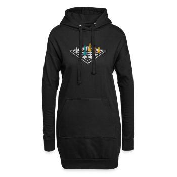 Schach Schachspieler Geschenk - Hoodie-Kleid - Schwarz - Vorne