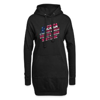 Amerika: Ein Land, das so großartig ist, dass die USA patriotisch sind - Hoodie-Kleid - Schwarz - Vorne