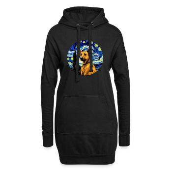 Deutscher Schäferhund Lustiger Hund Beliebtes - Hoodie-Kleid - Schwarz - Vorne