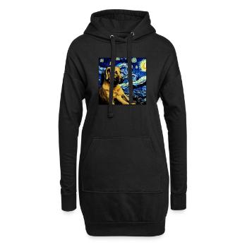 Deutscher Schäferhund Lustiger Hund Beliebtes - Hoodie-Kleid - Schwarz - Vorne