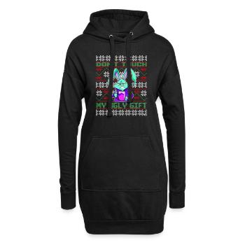 Ne touche pas à mon vilain cadeau, Funny Bunny - Sweat-shirt à capuche long Femme - noir - Devant