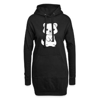 Humor kleines Wiesel - Hoodie-Kleid - Schwarz - Vorne
