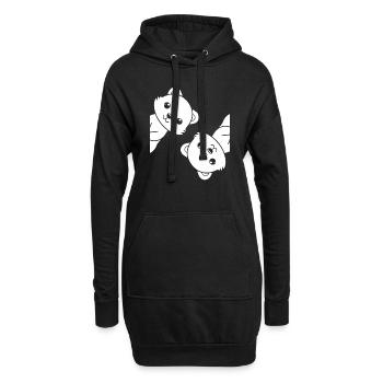 Humor kleines Wiesel - Hoodie-Kleid - Schwarz - Vorne