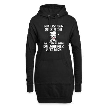 Hund Dalmatiner - Hoodie-Kleid - Schwarz - Vorne