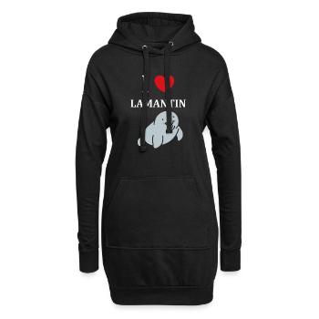 Drôle bébé minimaliste simple petit lamantin - Sweat-shirt à capuche long Femme - noir - Devant