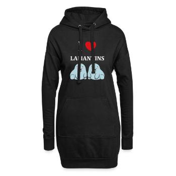 Drôle bébé minimaliste simple petit lamantin - Sweat-shirt à capuche long Femme - noir - Devant