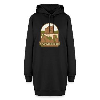 Malerweg - Saxe - Sweat-shirt à capuche long Femme - noir - Devant