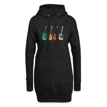 Gitarre Vintage Gitarrist Geschenk - Hoodie-Kleid - Schwarz - Vorne