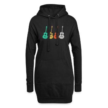 Gitarre Vintage Gitarrist Geschenk - Hoodie-Kleid - Schwarz - Vorne