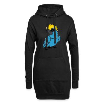 Humor kleiner Papagei - Hoodie-Kleid - Schwarz - Vorne
