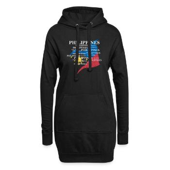 Philippines drapeau philippin fierté je cadeau - Sweat-shirt à capuche long Femme - noir - Devant