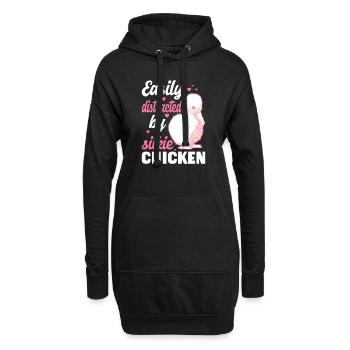 Silkie Huhn Lustige Farm Tierliebhaber - Hoodie-Kleid - Schwarz - Vorne