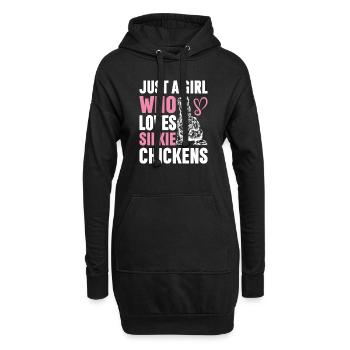 Silkie Huhn Lustige Farm Tierliebhaber - Hoodie-Kleid - Schwarz - Vorne