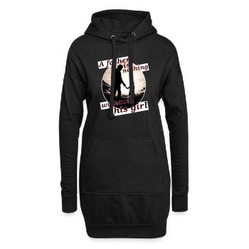 Vater und Tochter Liebe - Hoodie-Kleid - Schwarz - Vorne