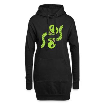Humour petit serpent - Sweat-shirt à capuche long Femme - noir - Devant