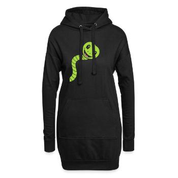 Humour petit serpent - Sweat-shirt à capuche long Femme - noir - Devant