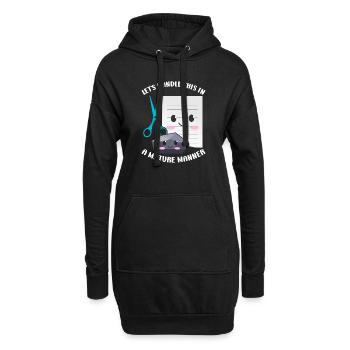 Ciseaux Papier Pierre Drôle Groupe Kawaii - Sweat-shirt à capuche long Femme - noir - Devant