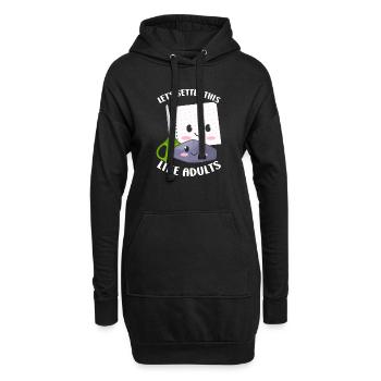 Ciseaux Papier Pierre Drôle Groupe Kawaii - Sweat-shirt à capuche long Femme - noir - Devant