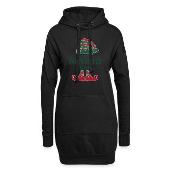 Der Mario Elf Pyjama für lustige Weihnachtsfeiertage - Hoodie-Kleid - Schwarz - Vorne