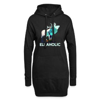 Elchjagd Elkaholic Jäger - Hoodie-Kleid - Schwarz - Vorne