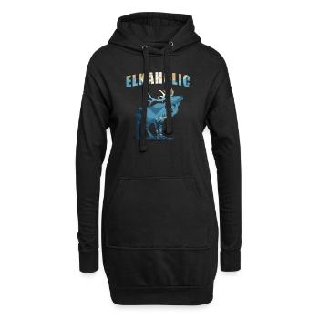 Elchjagd Elkaholic Jäger - Hoodie-Kleid - Schwarz - Vorne