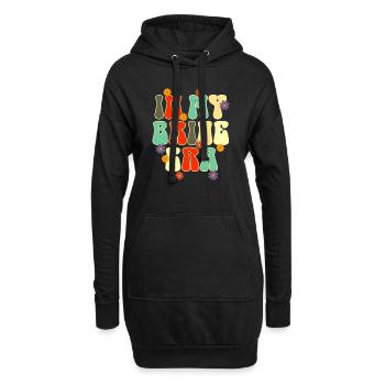 Groovy Braut Hochzeitsfeier Brautblumenblumen - Hoodie-Kleid - Schwarz - Vorne