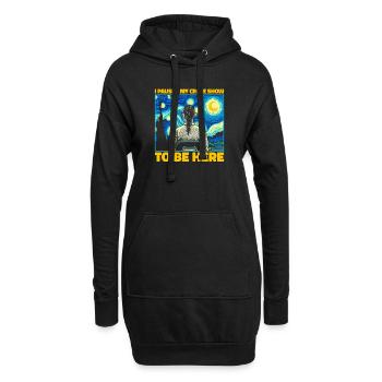 J’ai mis en pause mon spectacle policier pour être ici - Sweat-shirt à capuche long Femme - noir - Devant