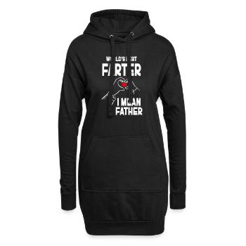 Le meilleur pète du monde, je veux dire mon père - Sweat-shirt à capuche long Femme - noir - Devant