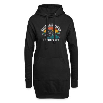 Le meilleur pète du monde, je veux dire mon père - Sweat-shirt à capuche long Femme - noir - Devant