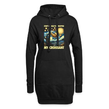 Arrêter! J’aurais pu laisser tomber mon croissant. Conception de mèmes - Sweat-shirt à capuche long Femme - noir - Devant