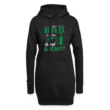 Do You Still Refuel Or Do You Charge Already? EV C - Hoodie-Kleid - Schwarz - Vorne