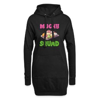 Mochi Japanischer Reiskuchen Süßigkeiten Snack Süßes Mochi - Hoodie-Kleid - Schwarz - Vorne