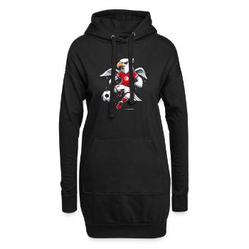 Tunesien Tunesischer Adler Fußball Fantrikot - Hoodie-Kleid - Schwarz - Vorne