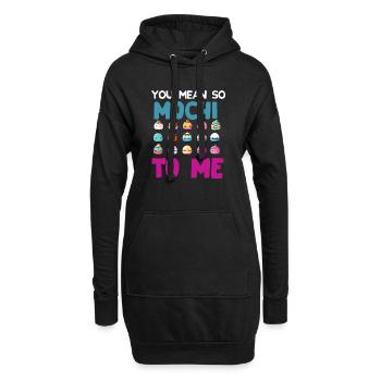 Mochi Japanischer Reiskuchen Süßigkeiten Snack Süßes Mochi - Hoodie-Kleid - Schwarz - Vorne