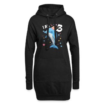 Ich bin 3 Jahre alt Delfine Delfin 3. Geburtstag - Hoodie-Kleid - Schwarz - Vorne