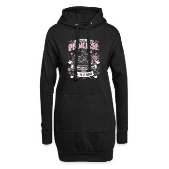 Princesse Motarde Humour Cadeau Pour Femme Moto - Sweat-shirt à capuche long Femme - noir - Devant