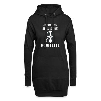 Humour Mouffette - Sweat-shirt à capuche long Femme - noir - Devant
