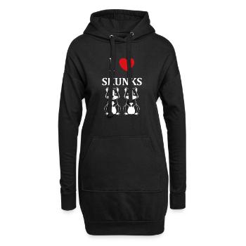 Humour Mouffette - Sweat-shirt à capuche long Femme - noir - Devant