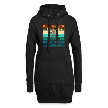 Wein Hund Golden Retriever - Hoodie-Kleid - Schwarz - Vorne