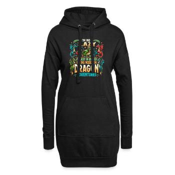 Dragon Adventures – I'm Not Lazy - Drachen Bücher - Hoodie-Kleid - Schwarz - Vorne