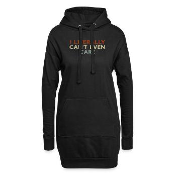 Je ne peux même pas m’en soucier - Sweat-shirt à capuche long Femme - noir - Devant