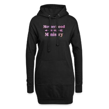 Mutterschaft ist mein Dienst - Hoodie-Kleid - Schwarz - Vorne