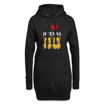 hyène - Sweat-shirt à capuche long Femme - noir - Devant