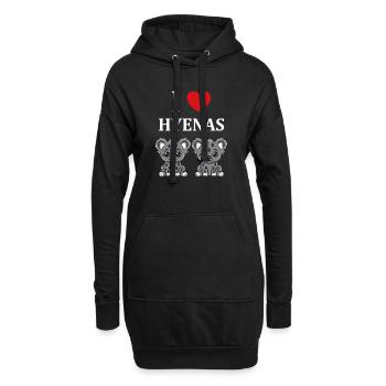 hyène - Sweat-shirt à capuche long Femme - noir - Devant