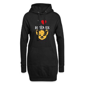 hyène - Sweat-shirt à capuche long Femme - noir - Devant