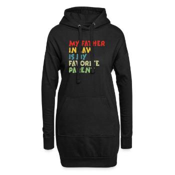 Plaisir familial préféré du fils et du père - A - Sweat-shirt à capuche long Femme - noir - Devant