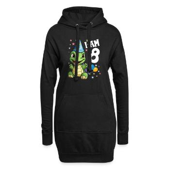 Je suis 8 Tortues Tortue 8e anniversaire - Sweat-shirt à capuche long Femme - noir - Devant