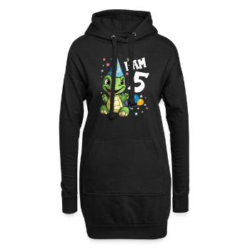 Je suis 5 Tortues Tortue 5e anniversaire - Sweat-shirt à capuche long Femme - noir - Devant