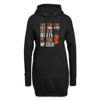 Violoncelliste Violoncelliste Musicien Violoncelle - Sweat-shirt à capuche long Femme - noir - Devant